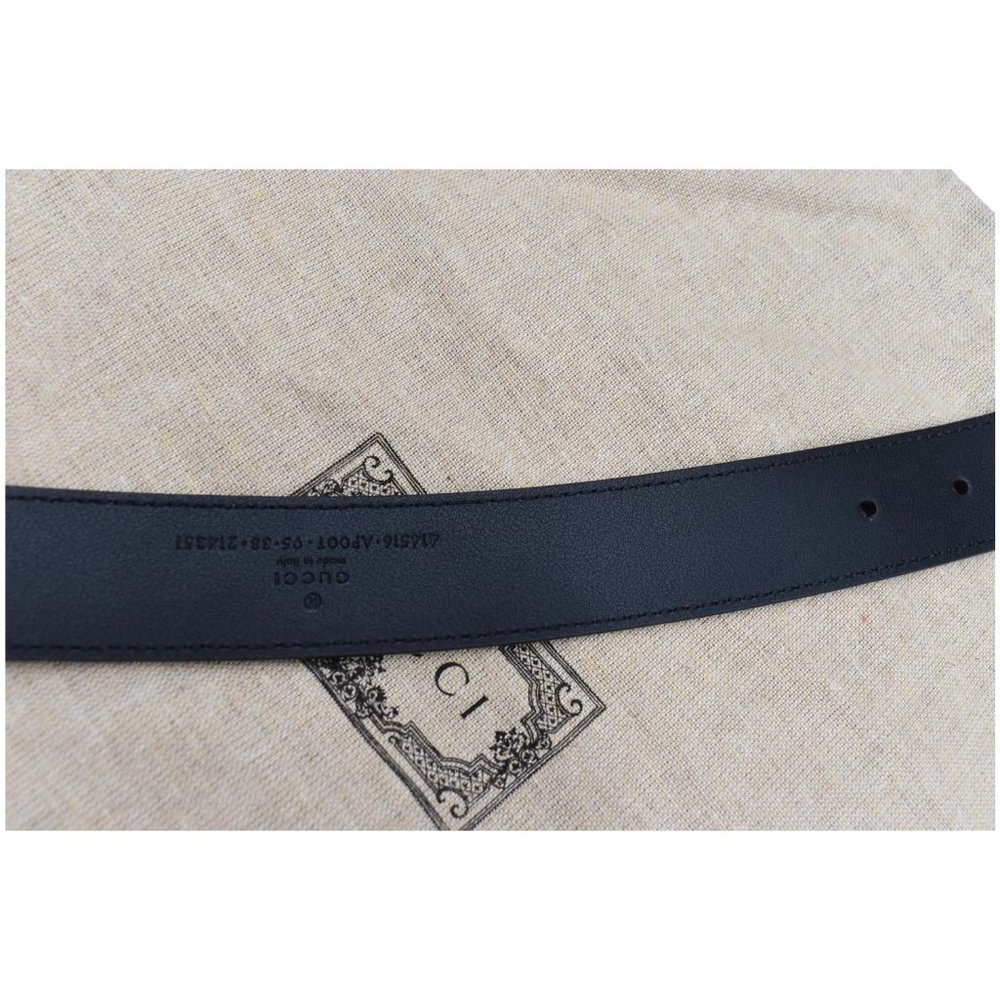 GUCCI  Double G Buckle Leather Belt Black - Picture 5 of 5